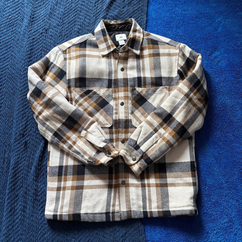 H&M Plaid Padded Shacket / Shirt Jacket / Chore Jacket